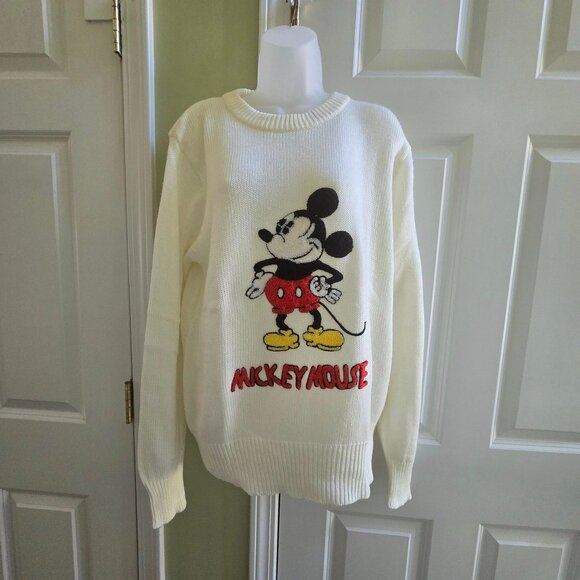 Disney Character Fashions 1970s Vintage Knit Mickey Mouse Embroidered Sweater - Picture 1 of 11